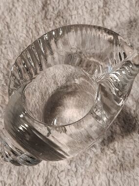 Vintage Nybro Sweden Paul Isling Crystal Seashell Votive Candle Holder